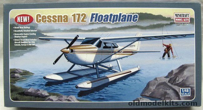 Minicraft 1/48 Cessna 172 Floatplane - With Civil Decals for USA / Canada / Europe / UK, 11634 plastic model kit